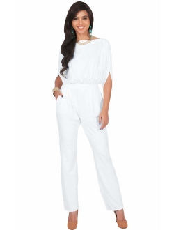 Womens Short Sleeve Sexy Semi Formal Cocktail One Piece Jumpsuit Romper