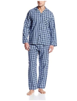 Men's Woven Plain Weave Pajama Set