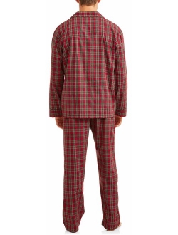 Men's Woven Plain Weave Pajama Set