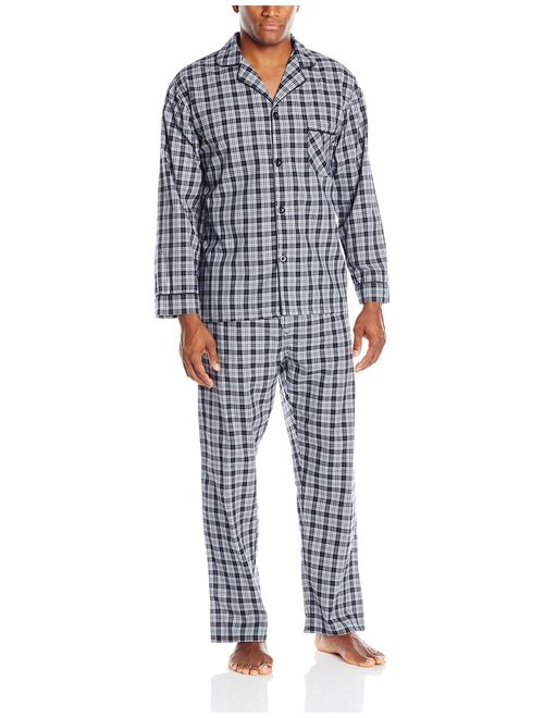 Hanes Mens Big Woven Plain-Weave Pajama Set