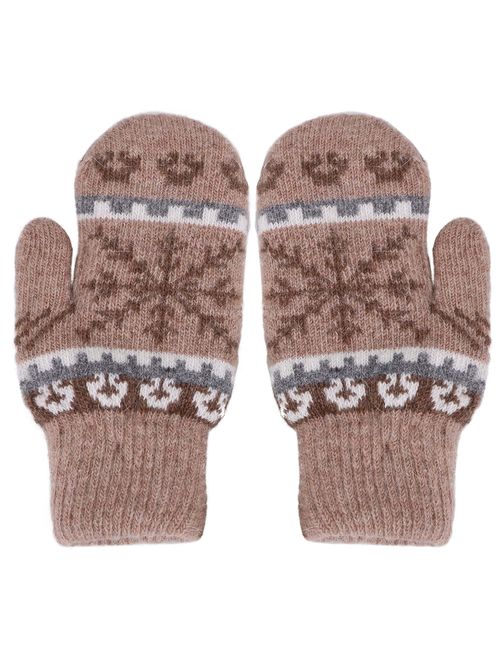 Arctic Paw Women's Snowflake Winter Knit Mittens - Set of 2 Paris