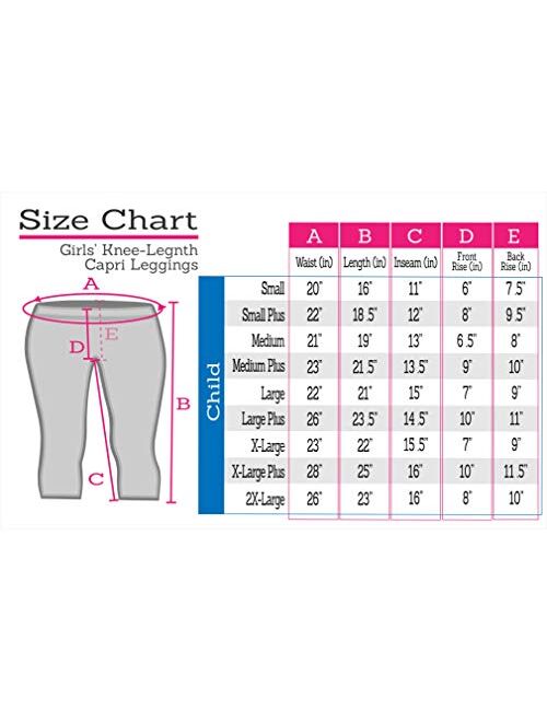 Women's and Girl's Knee-Length Leggings | Stretchy Leggings | Cotton Spandex | XS Child - 5X Adult