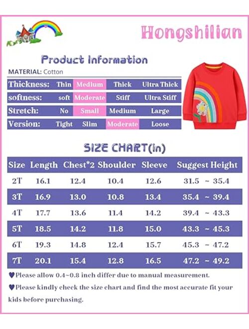 Hongshilian Unisex Kids Cute Cartoon Cotton Sweater Shirt