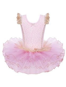 BAOHULU Leotards for Girls Ballet Dance Tutu Skirted Princess Dress 3-8 Years