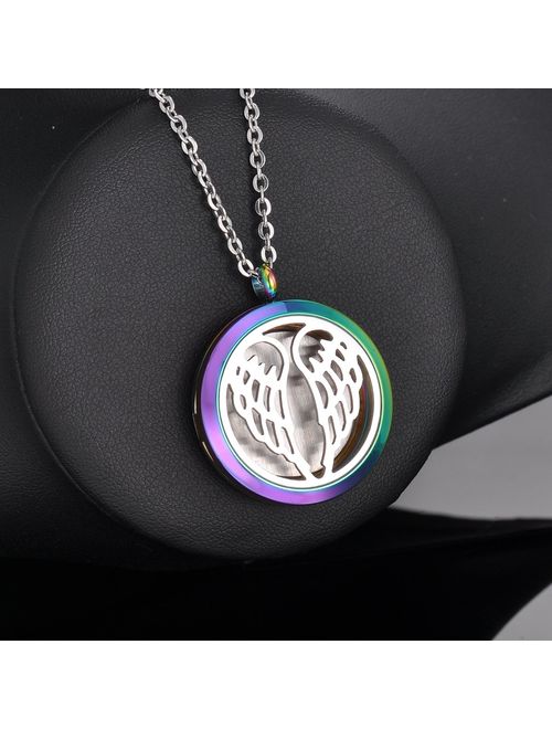 HooAMI Aromatherapy Essential Oil Diffuser Necklace Personalized Family Birthstone Heart Necklaces Custom Made with Any Names
