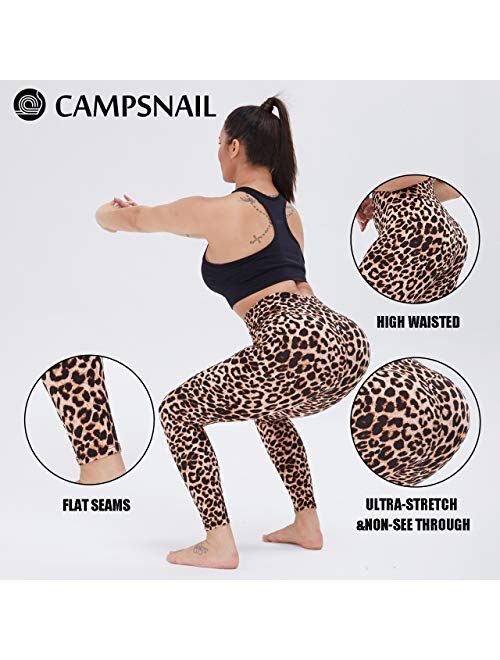 CAMPSNAIL for Women Ultra Soft Christmas Printed High Waist Tummy Control Leggings Capri & Full Length Squat Proof Leggings Workout Pants