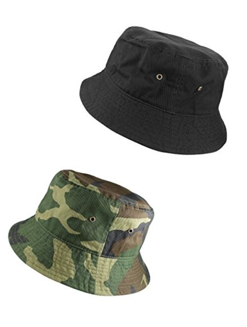 Gelante 100% Cotton Packable Fishing Hunting Summer Travel Bucket Cap Hat