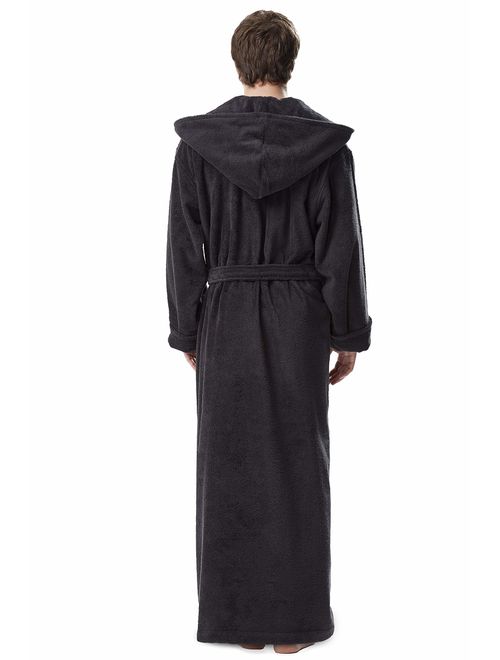 Buy Arus Men's Hood'n Full Ankle Length Hooded Turkish Cotton Bathrobe