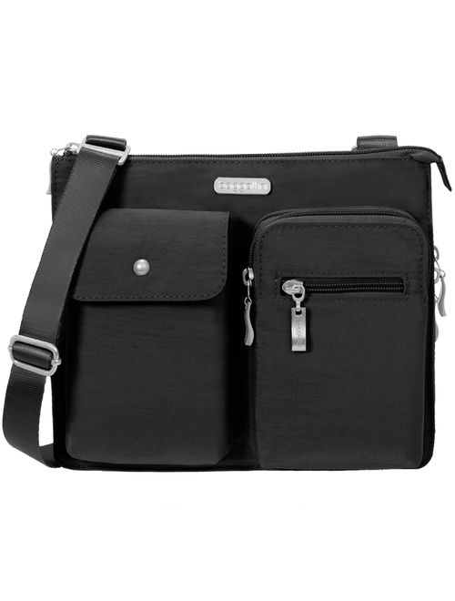 Baggallini Everything Crossbody Bag - Slim and Sleek, Lightweight, Multi-Pocketed Travel Bag with Removable Wristlet