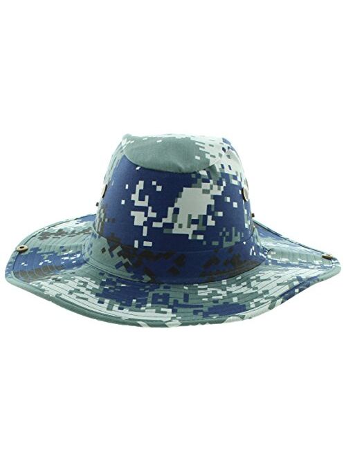 JFH Wide Brim Bora Booney Outdoor Safari Summer Hat w/Neck Flap & Sun Protection