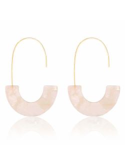 MOLOCH Acrylic Earrings Statement Tortoise Hoop Earrings Resin Wire Drop Dangle Earrings Fashion Jewelry for Women