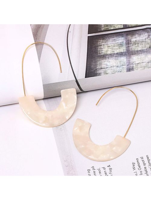 MOLOCH Acrylic Earrings Statement Tortoise Hoop Earrings Resin Wire Drop Dangle Earrings Fashion Jewelry for Women