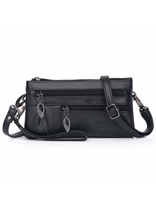 Katloo Small Crossbody Phone Purse Women Shoulder Bag Leather Wristlet Wallet