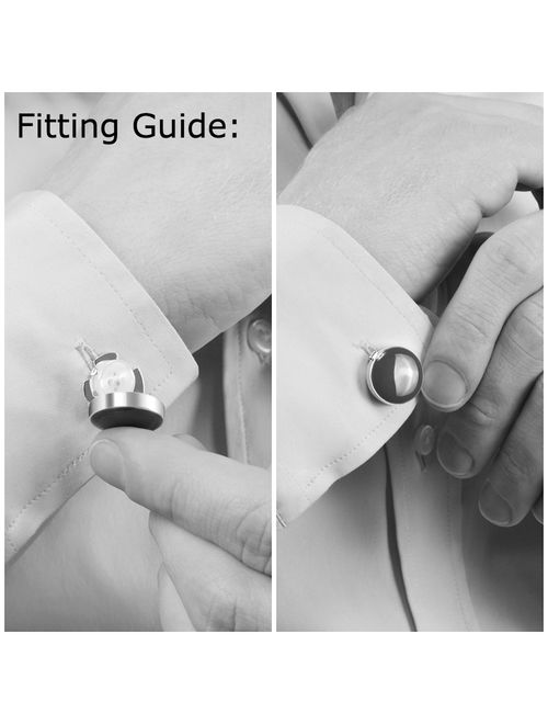 BUTTONCUFF Classic Button Covers - Imitation Cuff Links for Tuxedo, Business or Formal Shirts