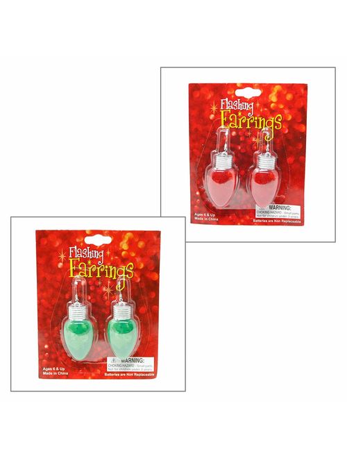 Christmas Novelty Light up Bulb Earrings - colors may vary