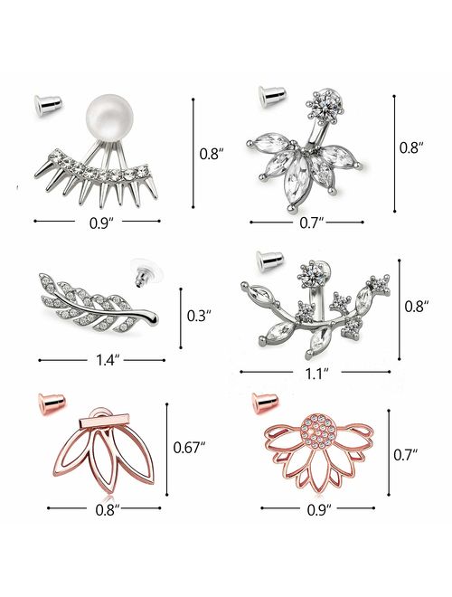 Suyi Fashion Hollow Lotus Flower Earrings Crystal Simple Chic Stud Earrings Set