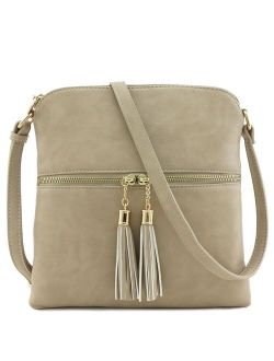 Tassel Zip Pocket Crossbody Bag