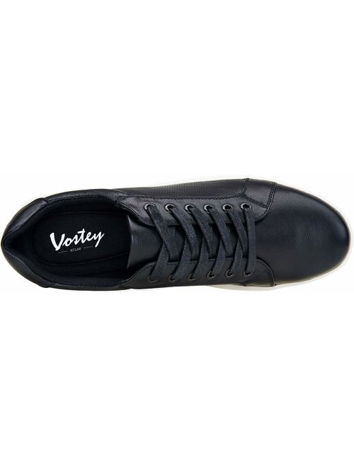 VOSTEY Men's Fashion Sneakers White Casual Dress Sneaker Skateboarding Shoes for Men