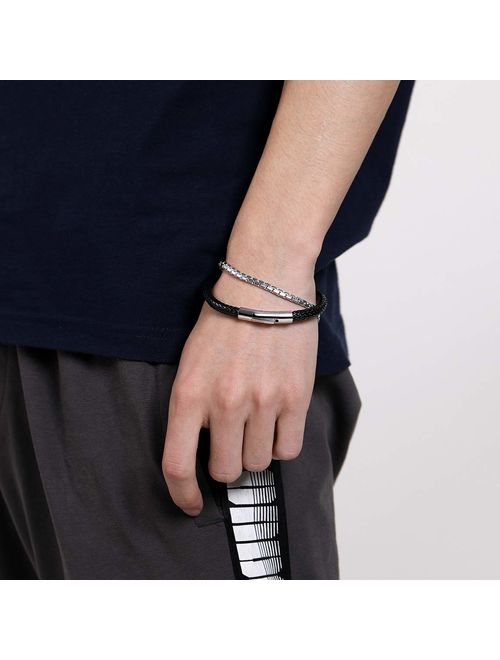 ChainsPro Men/Women Box/Wheat/Twist Rope Chain Bracelet, 4/6mm Width, 20/22CM, 316L Stainless Steel/18K Gold Plated (Send Gift Box