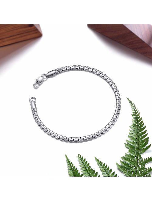 4/6mm Width ChainsPro Men/Women Box/Wheat/Twist Rope Chain Bracelet 20/22CM 316L Stainless Steel/18K Gold Plated Send Gift Box 