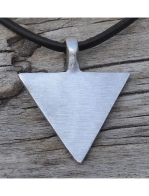 Pewter Transgender LGBT Gay Triangle with Swarovski Crystal Pendant on Leather