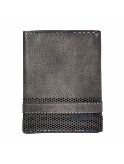 Men's Wallet - RFID Genuine Leather Slim Trifold with ID Window and Card Slots