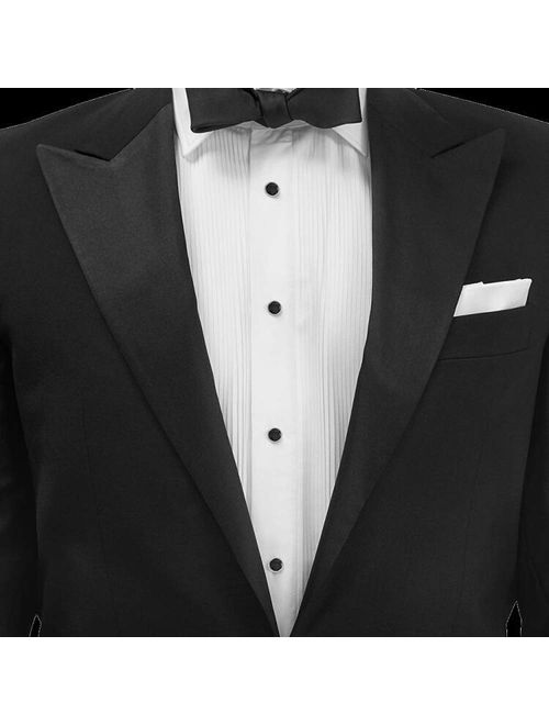 MERIT OCEAN Mens Onyx Cufflinks and Studs Set Silver Black Cufflinks for Men Tuxedo Shirts Business Wedding Gift