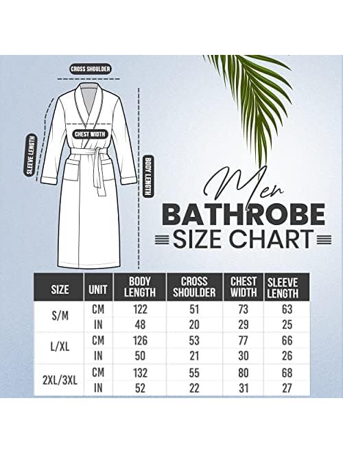 NY Threads Luxurious Men's Shawl Collar Fleece Bathrobe Spa Robe