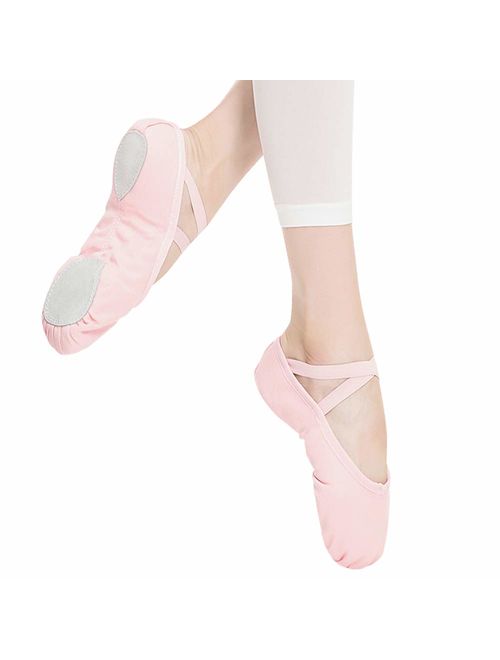 STELLE Girls Lightweight Canvas Slipper Ballet Shoe For Yoga Dance