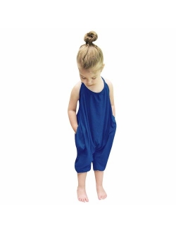 Toddler Little Girls One-Pieces Floral Corset Romper Jumpsuit Harem Pants Overalls