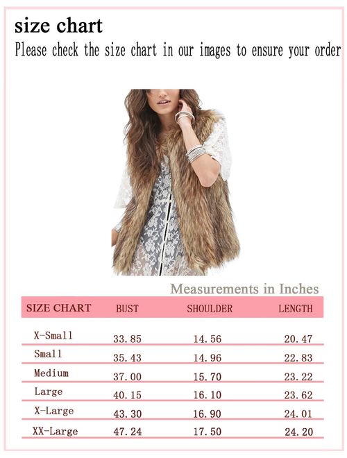 Tanming Women's Fashion Autumn and Winter Warm Short Faux Fur Vests