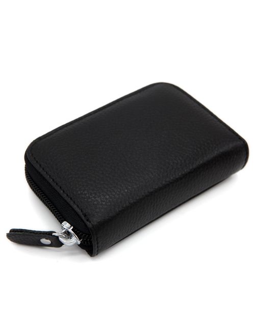 Zhoma RFID Blocking Genuine Leather Credit Card Case Holder Security Black 