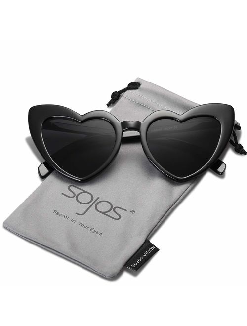 SOJOS Heart Shaped Sunglasses Clout Goggle Vintage Cat Eye Mod Style Retro Glasses Kurt Cobain