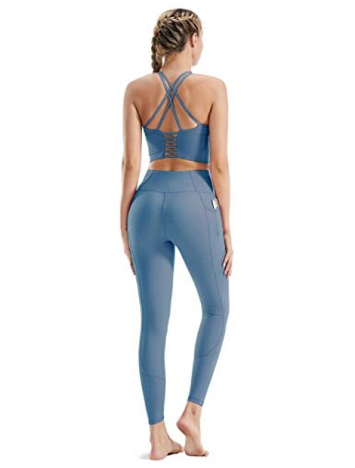 Rocorose Women's Yoga Pants High Waist Tummy Control 4 Way Stretch Sports Leggings Activewear Tights