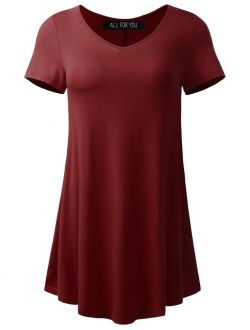 AMORE ALLFY Women's Round and V-Neck Flare Tunic Made in USA