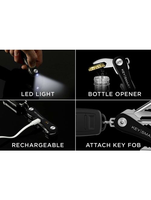 KeySmart Pro - Compact Key Holder w LED Light & Tile Smart Technology, Track your Lost Keys & Phone w Bluetooth Keychain with LED Light