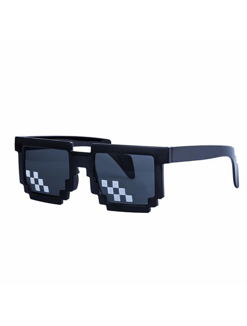 kilofly 10pc 8-Bit Pixel UV Protect Gamer Sunglasses Adult Kids Party Favors