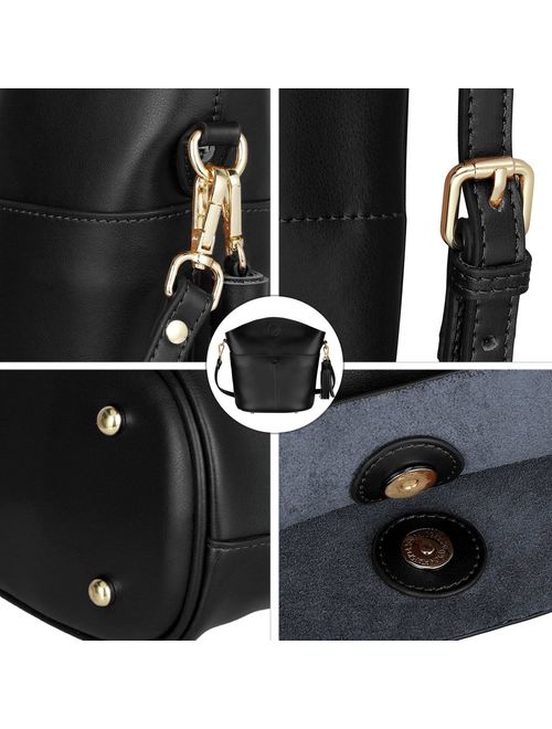 S-ZONE Women's Small Cowhide Genuine Leather Crossbody Bag Shoulder Purse Handbag with Tassel