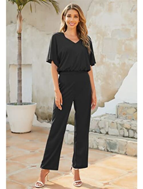 FANCYINN Women 2 Pieces Outfits Summer Jumpsuit Romper Spaghetti Strap Top and Long Pencil Pants Casual Style