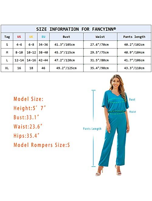 FANCYINN Women 2 Pieces Outfits Summer Jumpsuit Romper Spaghetti Strap Top and Long Pencil Pants Casual Style