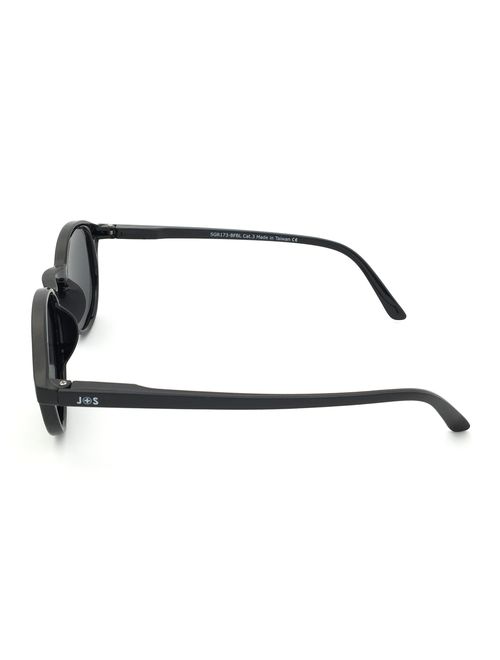J+S Hali Retro Round Cat Eyes Sunglasses, Polarized, 100% UV protection, Spring Hinged