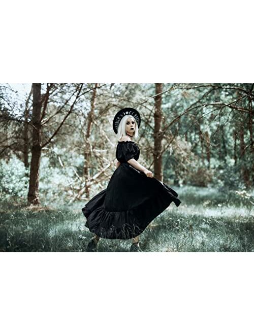 SCARLET DARKNESS Women's Gothic Steampunk Skirt Victorian High-Low Bustle Skirt
