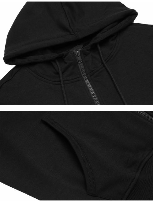 COOFANDY Men Long Sleeve Jogging Suit Zipper Hoodie Tracksuit Sport Set Casual Comfy Sweatsuits with Pockets