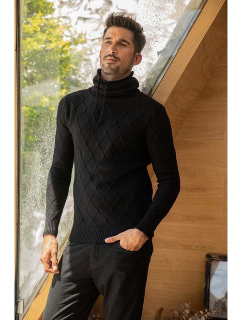 COOFANDY Men's Slim Fit Turtleneck Sweater Thermal Knitted Pullover Sweater