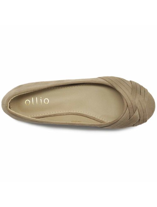 Ollio Women's Ballet Shoe Cute Casual Comfort Flat