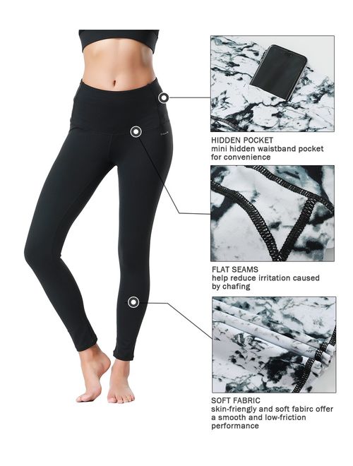 Dragon Fit Compression Yoga Pants Power Stretch Workout Leggings with High Waist Tummy Control