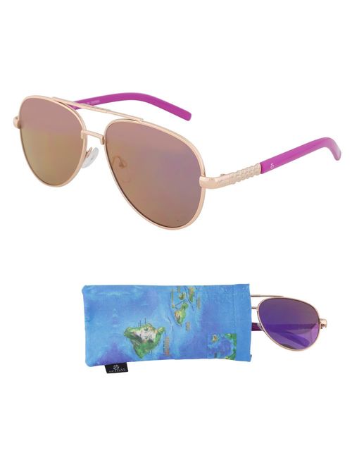 REVO Aviator Sunglasses for Teens - Mirrored Lenses for Teenagers - 100% UV Protection