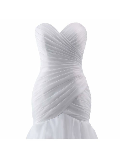 JAEDEN Wedding Dress for Bride Mermaid Bridal Gown Trumpet Wedding Gown for Women Ruffles Wedding Dresses