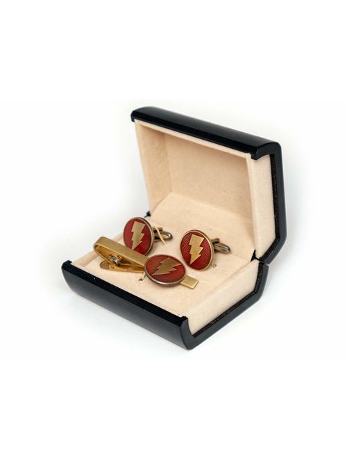 Shazam Cufflinks, Captain Marvel Tie Clip, DC Comics Batman vs Superman Tie Tack Jewelry, Nightwing Cuff Links Link Wedding Party Gift, Justice League Avengers Groomsmen 