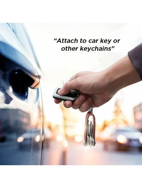 Bosiwee Smart Key Organizer, Compact Key Holder Leather Keychain, Folding Pocket Key Holder Chain (up to 16 Keys)